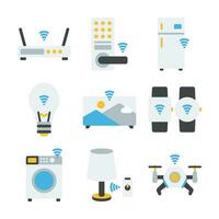 Smart Home Automation System Color Vector Elements Icons