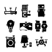 Smart Home Automation System Glyph Vector Elements Icons