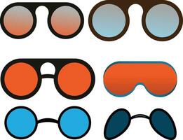 Sunglass glass multiple color vector