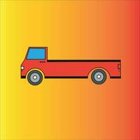 red truck on a gradient background vector