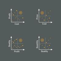 cuadrante concepto diagrama logo ilustración vector