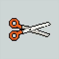 Pixel art illustration Scissors. Pixelated Scissors. Scissors icon pixelated for the pixel art game and icon for website and video game. old school retro. vector