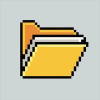 Pixel art illustration Folder Icon. Pixelated Folder. Folder office icon landmark icon pixelated for the pixel art game and icon for website and video game. old school retro. vector