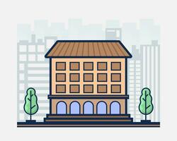 Government building icon. University and office architecture theme flat illustration vector