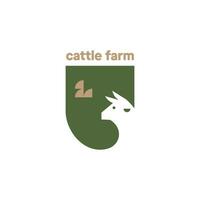 vector de ilustración de vector de plantilla de diseño gráfico de logotipo de granja de ganado