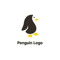 negro y amarillo pingüino logo vector