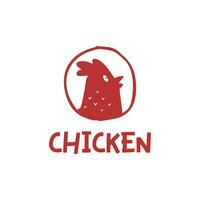 rojo pollo logo, adecuado para comida negocios vector