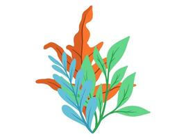 Botanical Line Art Abstract Leaves Illustration vector