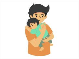 Father holding baby or avatar icon illustration vector