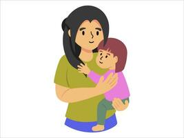 Mother holding baby or avatar icon illustration vector