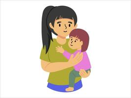 Mother holding baby or avatar icon illustration vector