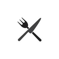 tenedor cuchillo símbolo silueta diseño icono vector
