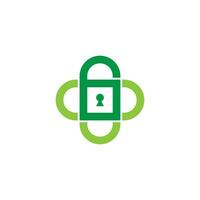 plus medical healthy lock symbol icon vector