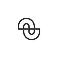 letter n infinity thin line geometric logo vector