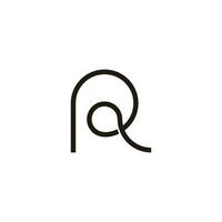 letter r loop spiral motion line logo vector