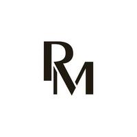 letter rm linked geometric slice simple logo vector