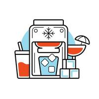 Ice maker vector icon in flat style.