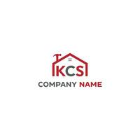 house silhouette vector and KCS Letter combine home logo