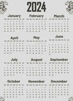 calendar 2024 vector. happy new year calendar eps file vector