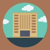 Buildings icon vector set. Bank, school, courthouse, university, library. Architecture concept. Can be used for topics like office, city, real estate