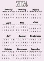 calendario 2024 vector. contento nuevo año calendario eps archivo vector