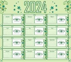 calendar 2024 vector. happy new year calendar eps file vector