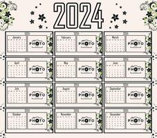 calendar 2024 vector. happy new year calendar eps file vector