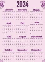 calendar 2024 vector. happy new year calendar eps file vector