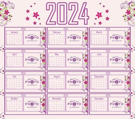 calendar 2024 vector. happy new year calendar eps file