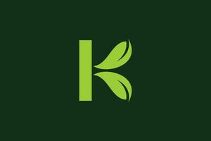 Letter K leaf trendy vector logo design