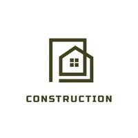 diseño gráfico vectorial de ilustración de logotipo de construcción en estilo de arte de línea. bueno para marca, publicidad, bienes raíces, construcción, casa, hogar y tarjeta de visita vector