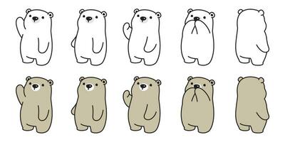 Bear vector icon polar bear logo cartoon character doodle illustration design