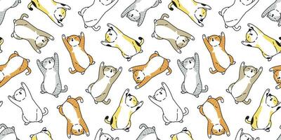 cat seamless pattern vector kitten calico playing toy ginger scarf isolated cartoon tile wallpaper repeat background illustration design