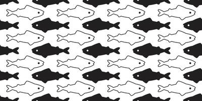 fish seamless pattern vector shark salmon dolphin tuna whale scarf isolated cartoon tile background repeat wallpaper illustration design