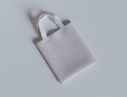 Tote bag white color and realistic texture rendering 3D photo