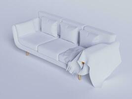 Realistic Sofa made and rendered by 3D software for decoration interrior and etc photo