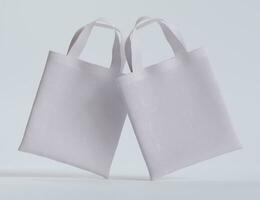 Tote bag white color and realistic texture rendering 3D photo