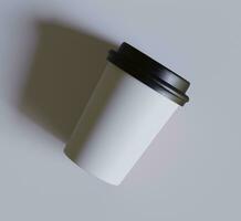 Coffee cup realistic color and realistic textures rendered with 3D software illutration photo