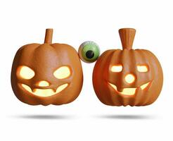 Scary Halloween images or elements created with 3D software to prepare for celebrating Halloween which is synonymous with yellow pumpkins photo