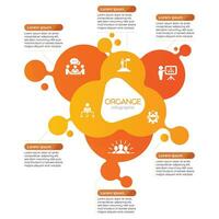 Business infographics. Step by step infographic. Universal abstract element of chart, graph, pie chart. Orange vector business template for presentations and training.