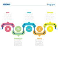 Flat roadmap infographic template Vector illustration.