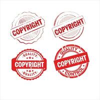 Various forms of copyright stamps. copyright red round grunge stamp. vector