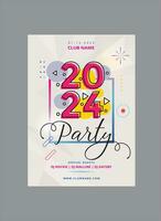 New Year 2024 card. New Year 2024. Editable vector illustration for websites, invitations, postcards and posters.