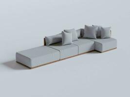 Realistic Sofa made and rendered by 3D software for decoration interrior and etc photo