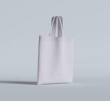 Tote bag white color and realistic texture rendering 3D photo