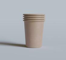 Coffee cup realistic color and realistic textures rendered with 3D software illutration photo