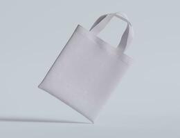 Tote bag white color and realistic texture rendering 3D photo