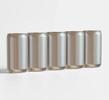 Soda can metalic texture and shiny with a realistic glossy or highlight rendering with 3D software illustration photo