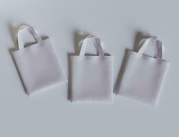 Tote bag white color and realistic texture rendering 3D photo