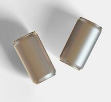 Soda can metalic texture and shiny with a realistic glossy or highlight rendering with 3D software illustration photo